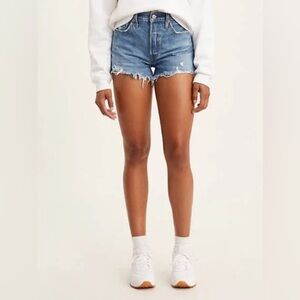 Levi’s 501 Cut off Shorts Size 25 100% Cotton Raw Hem Button Fly Clasic Festival